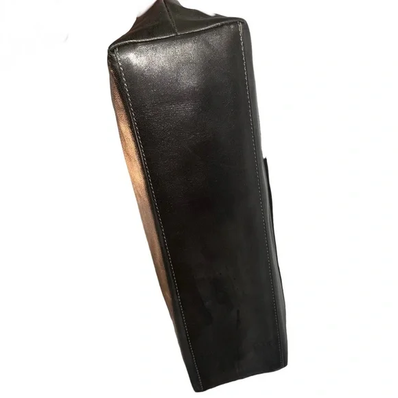 Nebuloni by Flavio Zanasca Made in Italy Genuine Leather Black Tote Bag - Picture 3 of 13